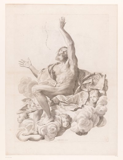 Saint Paul on a Cloud Surrounded by Cherubs by Claude Mellan