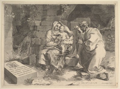 Holy Family Resting During the Flight into Egypt by Claude Mellan