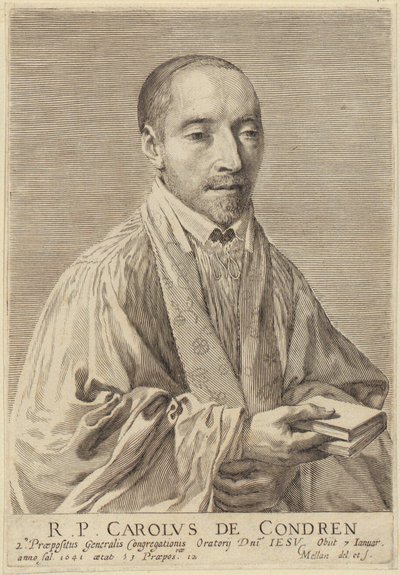 Portrait of Charles de Condren by Claude Mellan