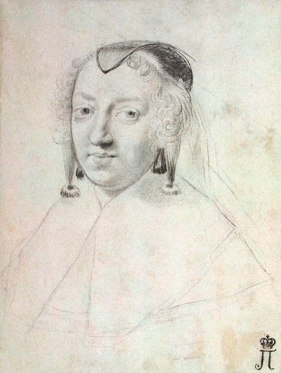 Portrait of Anne of Austria by Claude Mellan