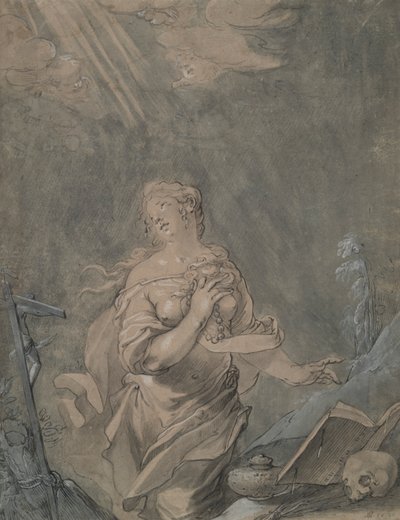 Saint Mary Magdalen in Prayer by Claude Mellan