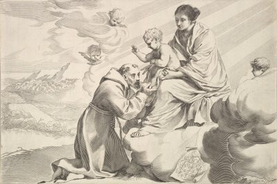 St Francis of Assisi Adoring the Christ Child on the Virgin