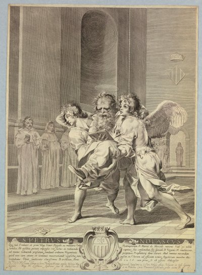 St. Peter Nolasque Carried to Offices by Angels by Claude Mellan