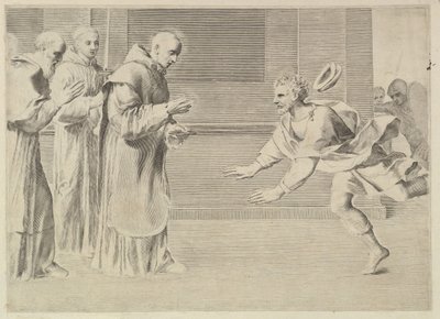 St. William, Duke of Aquitaine, Converted by St. Bernard by Claude Mellan