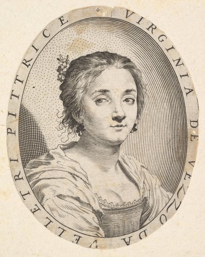 Virginia da Vezzo, Wife of Simon Vouet by Claude Mellan