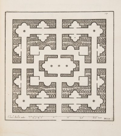 Design for Parterre, from Theatre des Plans et Jardinages, pub.1652 by Claude Mollet