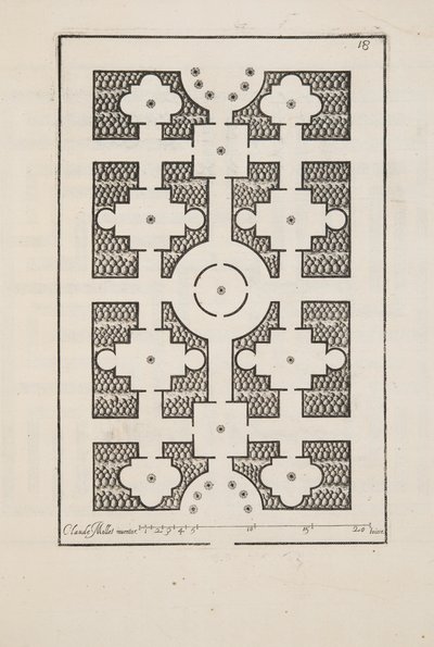 Design for Parterre, from Theatre des Plans et Jardinages, pub.1652 by Claude Mollet