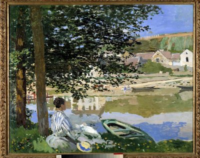 At the Edge of the Water in Bennecourt by Claude Monet