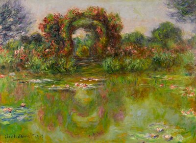 Water Lily Pond, the Roses by Claude Monet