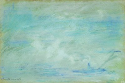Boat on the Thames, Haze Effect by Claude Monet