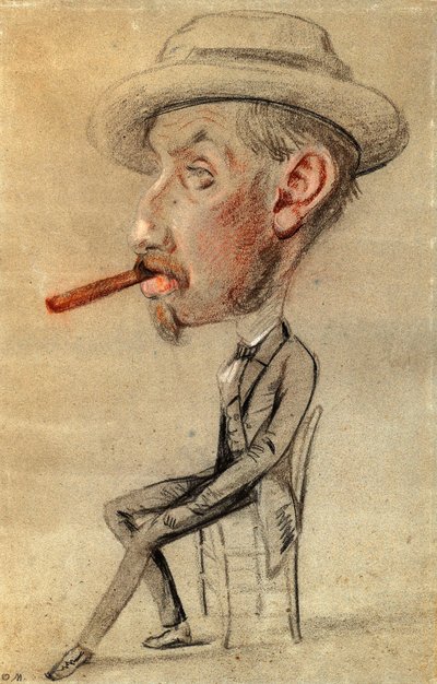 Caricature of a Man with a Big Cigar by Claude Monet
