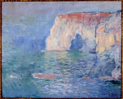 Etretat, La Manneporte, Reflections on the Water by Claude Monet