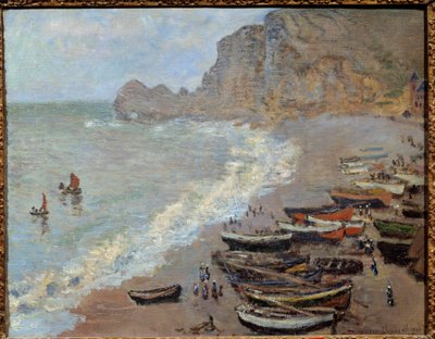 Etretat: the beach and the Amont gate by Claude Monet, 1883 by Claude Monet