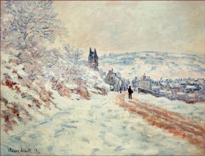 The Road to Vetheuil, Snow Effect by Claude Monet