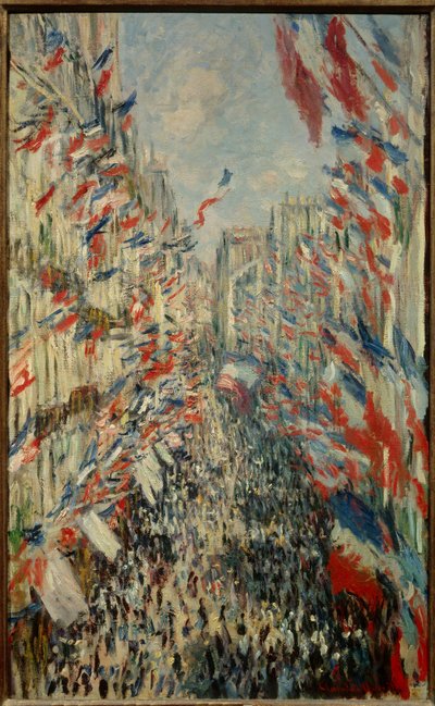 La rue Montorgueil in Paris, fete du 30 juin 1878 - Painting by Claude Monet (1840-1926) by Claude Monet