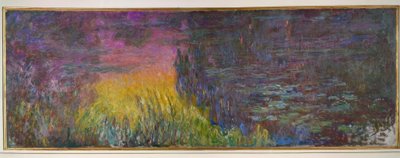 The Water Lily Pond without Willows, Sunset by Claude Monet