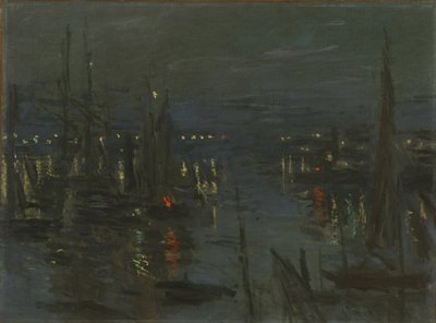 The port of Le Havre at night, 1873 by Claude Monet