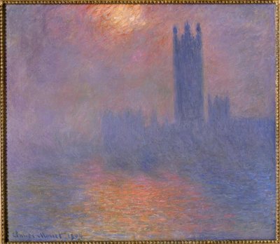 London, The Parliament, Sunlight Breaking Through the Fog by Claude Monet