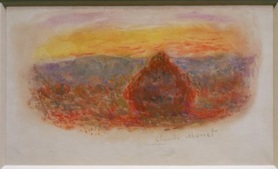 Haystack, Sunset by Claude Monet