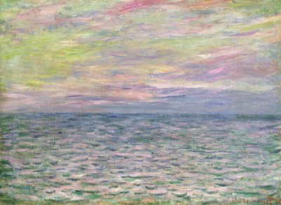 On the High Seas, Sunset at Pourville by Claude Monet