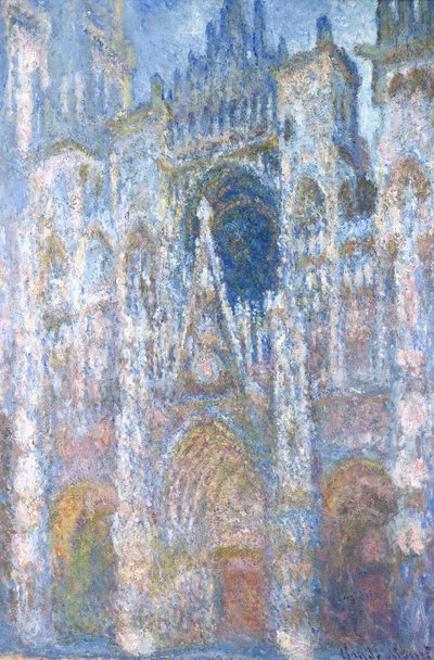Rouen Cathedral, Blue Harmony, Morning Sunlight by Claude Monet