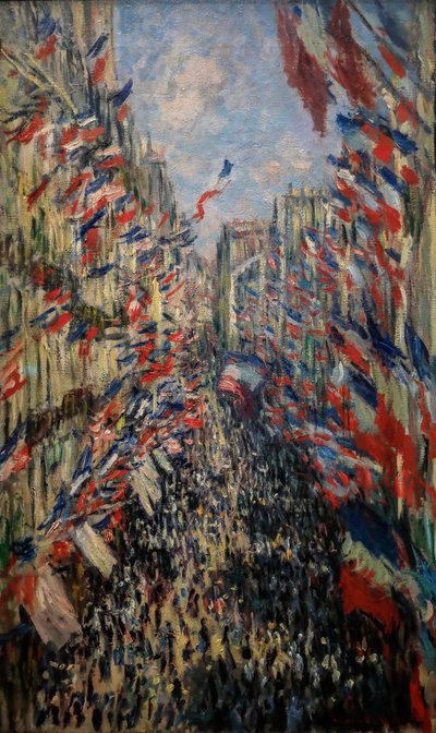 Rue de Montorgueil, celebration the 30th of June 1878 by Claude Monet