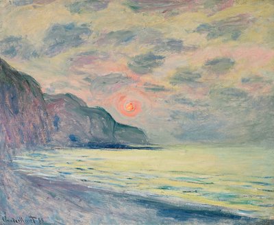 Sunset, Misty Weather, Pourville by Claude Monet