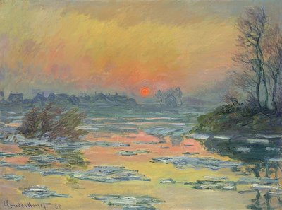 Sunset over the Seine. 1880 by Claude Monet