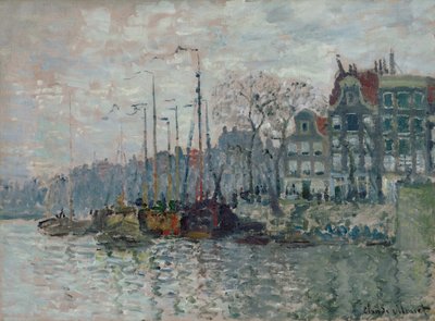 View of the Prins Hendrikkade and the Kromme Waal in Amsterdam by Claude Monet