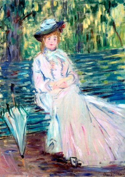 Woman Seated on a Bench by Claude Monet