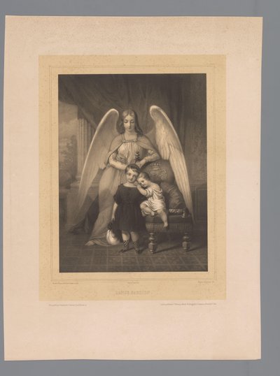 Guardian Angel Standing Behind Two Young Children by Claude Régnier