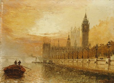 View of Westminster from the Thames by Claude T. Stanfield Moore