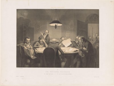 Reading Men Around a Table by Claude Thielley
