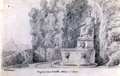 View of a Fountain in the Garden of the Villa Medici, Rome by Claude Thienon