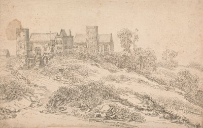 A Tudor Manor House and Church by Claude de Jongh
