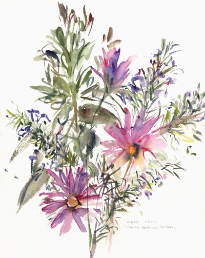 Floral, South African daisies and lavender, 2004 by Claudia Hutchins Puechavy