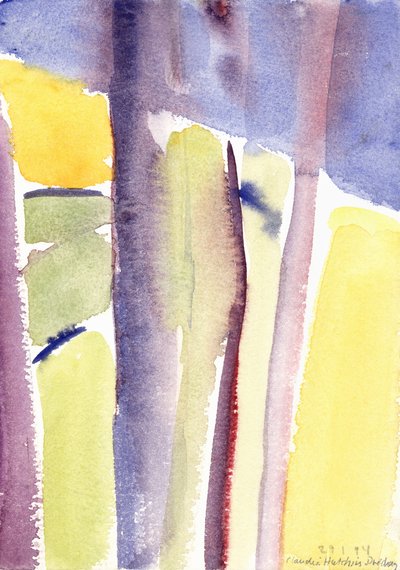 Trees overlooking the lake, 1994 by Claudia Hutchins Puechavy