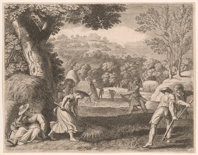 Haymaking, Plate 1 from Pastorales by Claudine Bouzonnet Stella