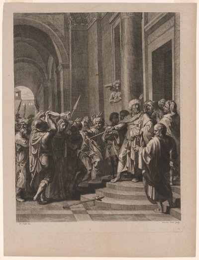 Jesus Wrapped in the Robe of Fools, plate 12 from The Passion of Christ by Claudine Bouzonnet Stella
