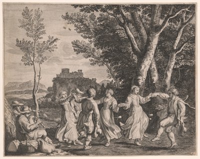 The Dance, Plate 6 from Pastorales by Claudine Bouzonnet Stella