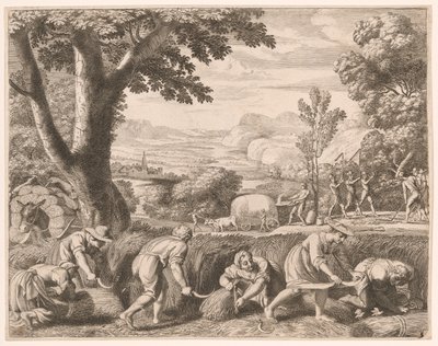 The Harvest, Plate 8 from Pastorales by Claudine Bouzonnet Stella