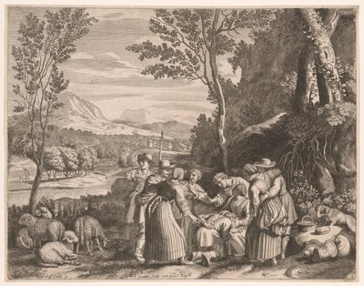 The Slap, Plate 4 from Pastorales by Claudine Bouzonnet Stella