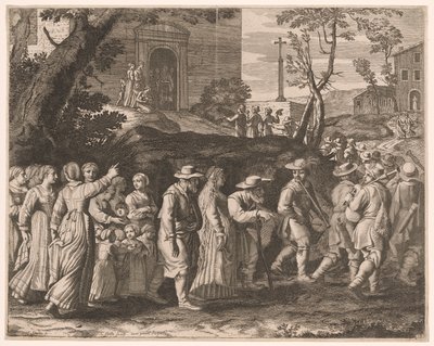 The Wedding Procession, Plate 15 from Pastorales by Claudine Bouzonnet Stella