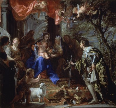 The Virgin and Child Adored by Saint Louis, King of France by Claudio Coello
