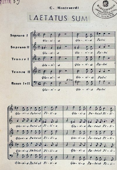 Musical Score of Dixit Dominus by Monteverdi by Claudio Monteverdi