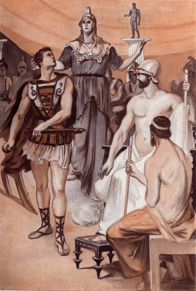 The Quarrel of Achilles and Agamemnon. Illustration by Clement Gontier for Homer