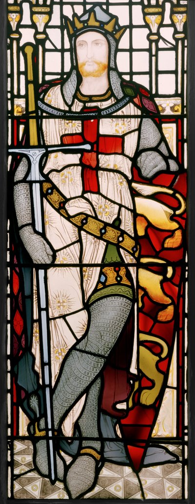 Richard I (detail from a window in the Great Hall) by Clement James Heaton