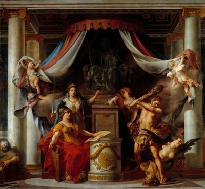 Allegory of the Revolution: Minerve Hands Hercules the Decret That Abolishes the Vices of the Ancien Regime by Clement Louis Marie Anne Belle