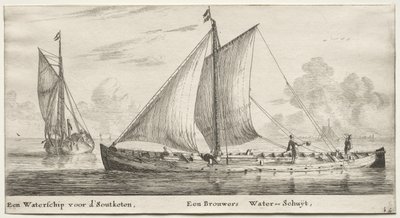 Various Ships and Views of Amsterdam, Part II: A Water-ship Bound for the Soutketen. A Brewer