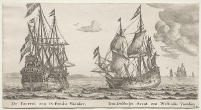 Various Ships and Views of Amsterdam, Part II: The Pearl and East Indiaman, The Double Eagle, a West Indiaman by Clement de Jonghe